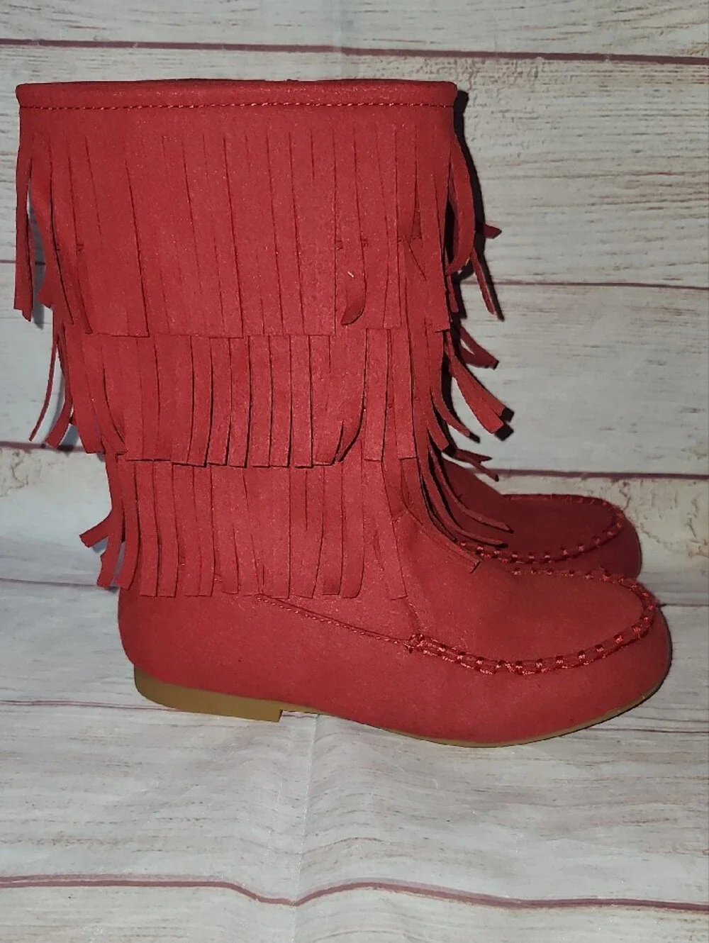 Red Fringe Kids Boot